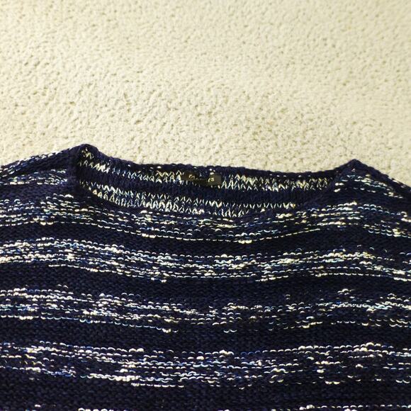 Talbots Sweater Womens Medium Knit Striped Blue Nylon Long Sleeve Heavy - Picture 3 of 9